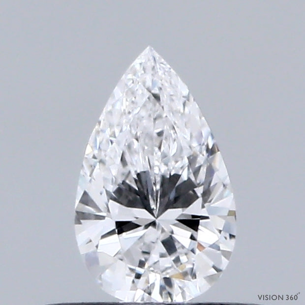 0.34 Carat Pear Shaped, Ideal Cut, D Color, VVS2 Clarity, IGI Certified Lab Grown Diamond