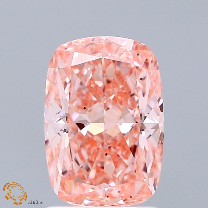 2.00 Carat Cushion Shaped, Ideal Cut, FANCY VIVID PINK Color, VS2 Clarity, IGI Certified Lab Grown Diamond
