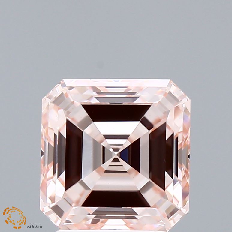 3.06 Carat Asscher Shaped, Excellent Cut, FANCY PINK Color, VVS2 Clarity, IGI Certified Lab Grown Diamond