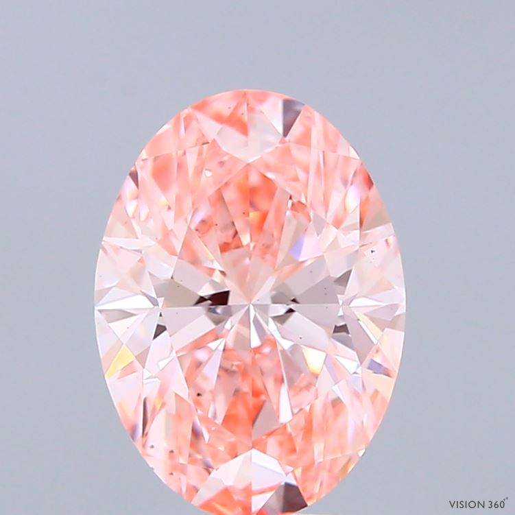 2.00 Carat Oval Shaped, Ideal Cut, FANCY VIVID PINK Color, VS1 Clarity, IGI Certified Lab Grown Diamond