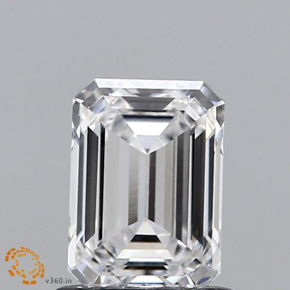 0.92 Carat Emerald Shaped, Ideal Cut, D Color, VVS2 Clarity, IGI Certified Lab Grown Diamond