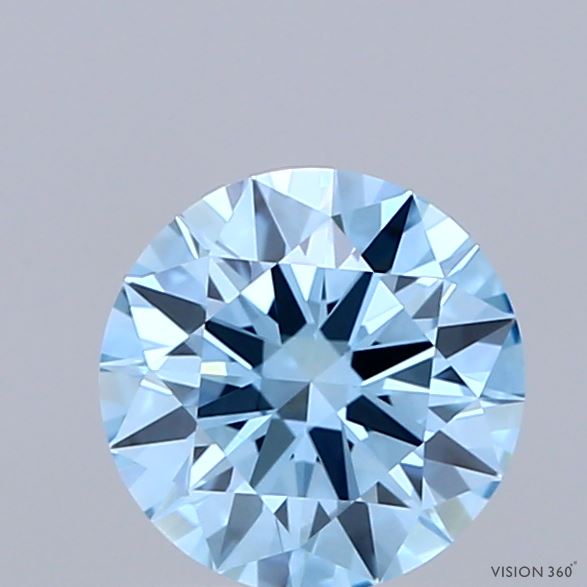 1.08 Carat Round Shaped, Excellent Cut, FANCY VIVID BLUE Color, VVS2 Clarity, IGI Certified Lab Grown Diamond