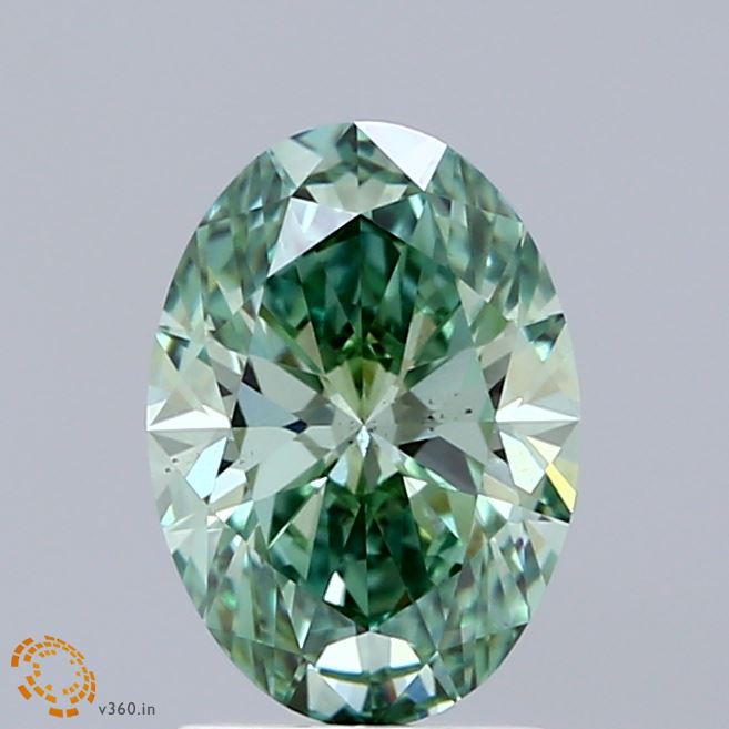 1.51 Carat Oval Shaped, Ideal Cut, FANCY VIVID GREEN Color, VS2 Clarity, IGI Certified Lab Grown Diamond