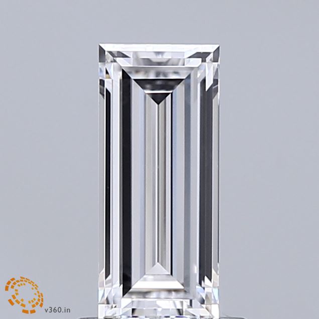 0.97 Carat Baguette Shaped, Very Good Cut, D Color, VVS2 Clarity, IGI Certified Lab Grown Diamond