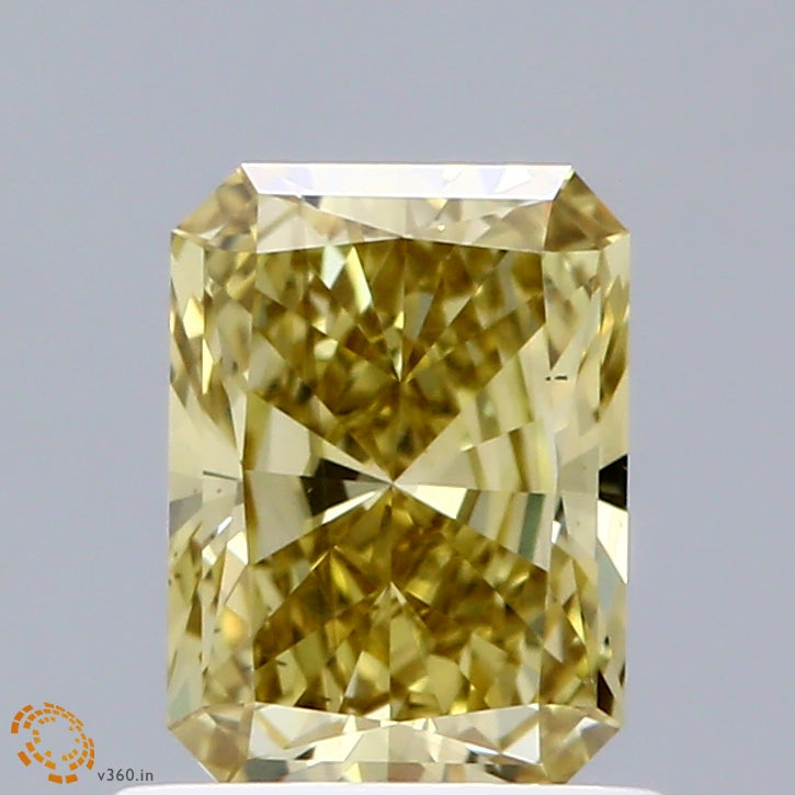 1.00 Carat Radiant Shaped, Ideal Cut, FANCY INTENSE YELLOW Color, VS2 Clarity, IGI Certified Lab Grown Diamond