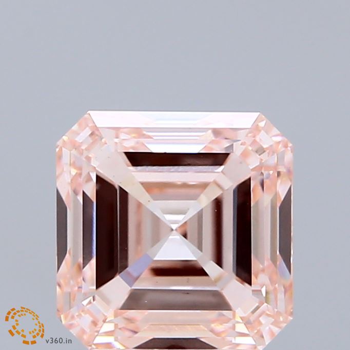 3.01 Carat Asscher Shaped, Excellent Cut, FANCY PINK Color, VS1 Clarity, IGI Certified Lab Grown Diamond