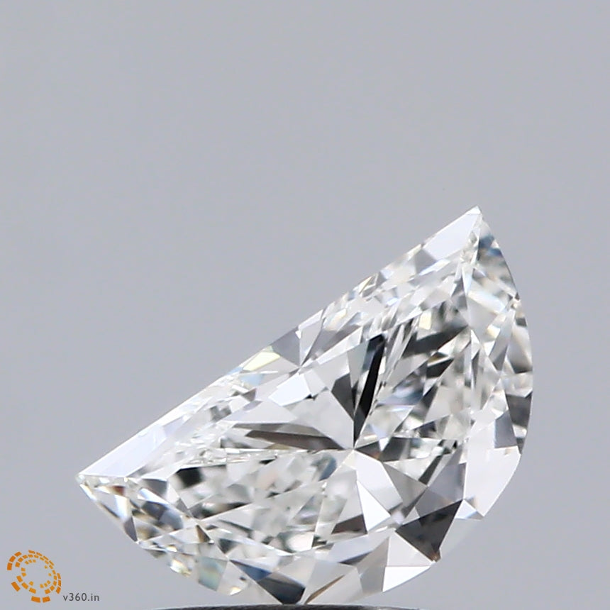 0.77 Carat Half Moon Shaped, Very Good Cut, F Color, VVS1 Clarity, IGI Certified Lab Grown Diamond