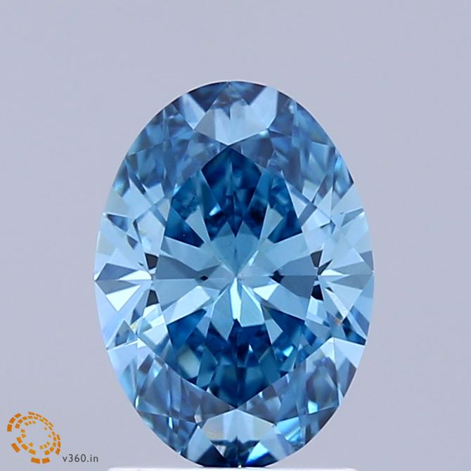 1.50 Carat Oval Shaped, Ideal Cut, FANCY VIVID BLUE Color, VS1 Clarity, IGI Certified Lab Grown Diamond