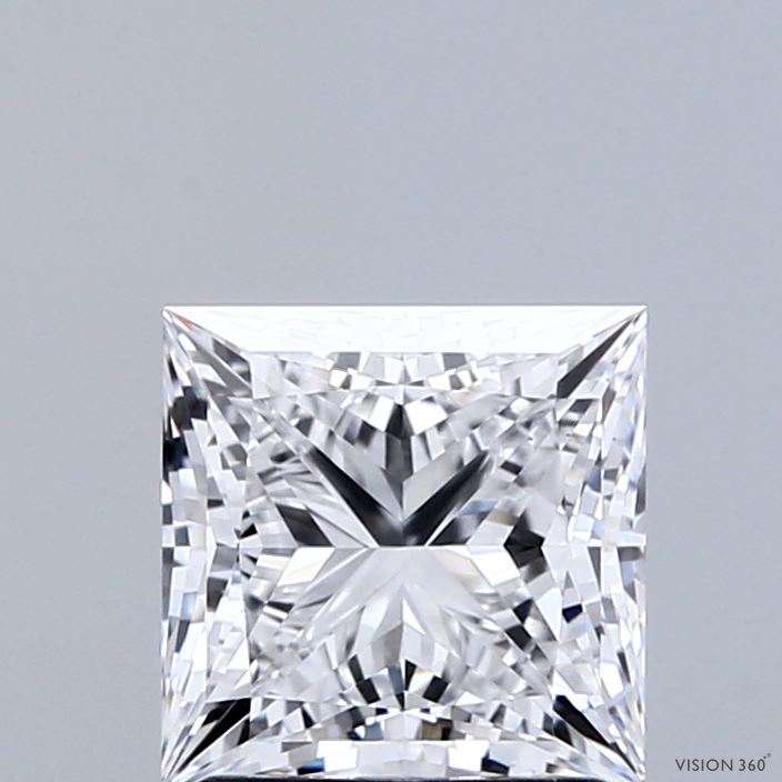 2.00 Carat Princess Shaped, Ideal Cut, D Color, VS1 Clarity, IGI Certified Lab Grown Diamond