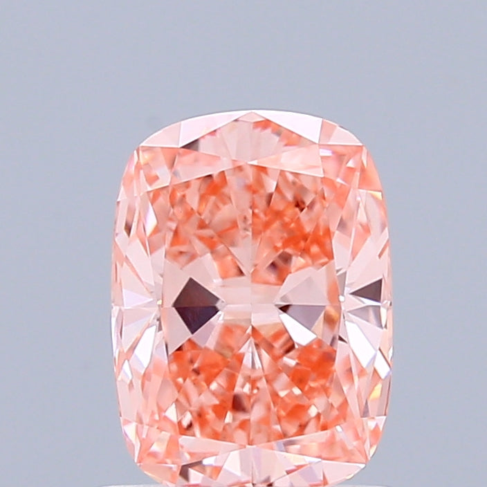 0.96 Carat Cushion Shaped, Ideal Cut, FANCY VIVID PINK Color, VS1 Clarity, IGI Certified Lab Grown Diamond