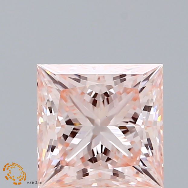 1.91 Carat Princess Shaped, Ideal Cut, FANCY INTENSE PINK Color, VS1 Clarity, IGI Certified Lab Grown Diamond