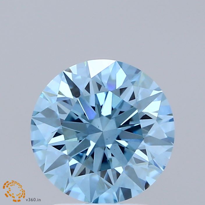 2.09 Carat Round Shaped, Ideal Cut, FANCY VIVID BLUE Color, VS1 Clarity, IGI Certified Lab Grown Diamond