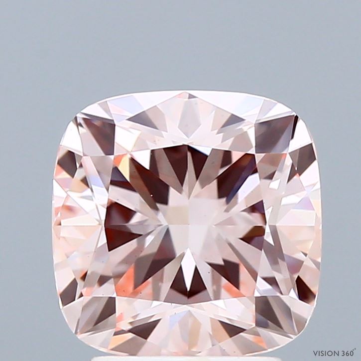 3.07 Carat Cushion Shaped, Ideal Cut, FANCY INTENSE PINK Color, VS1 Clarity, IGI Certified Lab Grown Diamond