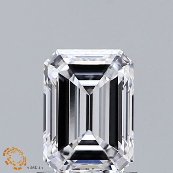 1.03 Carat Emerald Shaped, Ideal Cut, D Color, VVS1 Clarity, IGI Certified Lab Grown Diamond