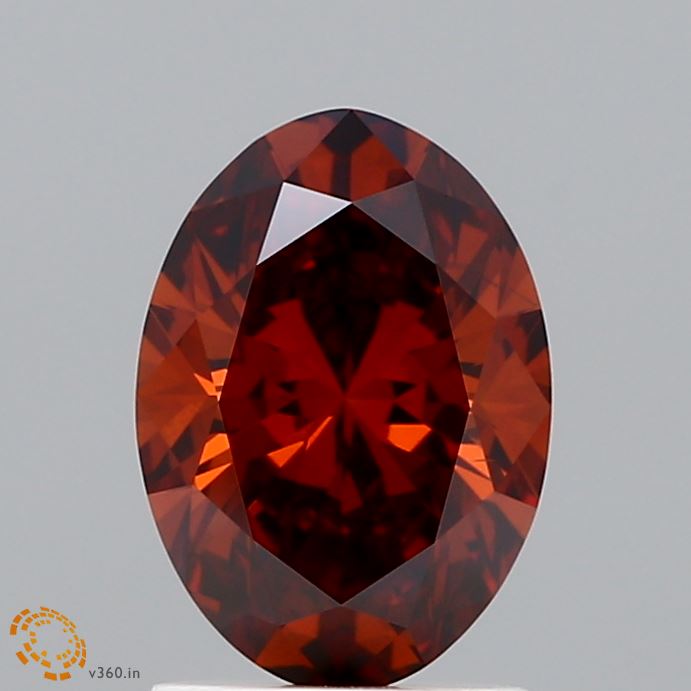 1.55 Carat Oval Shaped, Excellent Cut, FANCY DEEP ORANGE Color, VS1 Clarity, IGI Certified Lab Grown Diamond