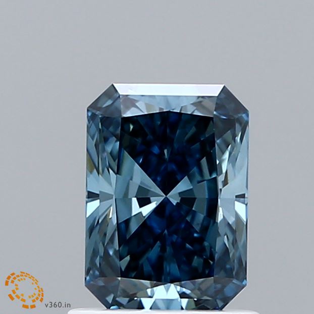 1.04 Carat Radiant Shaped, Ideal Cut, FANCY VIVID BLUE Color, VS2 Clarity, IGI Certified Lab Grown Diamond