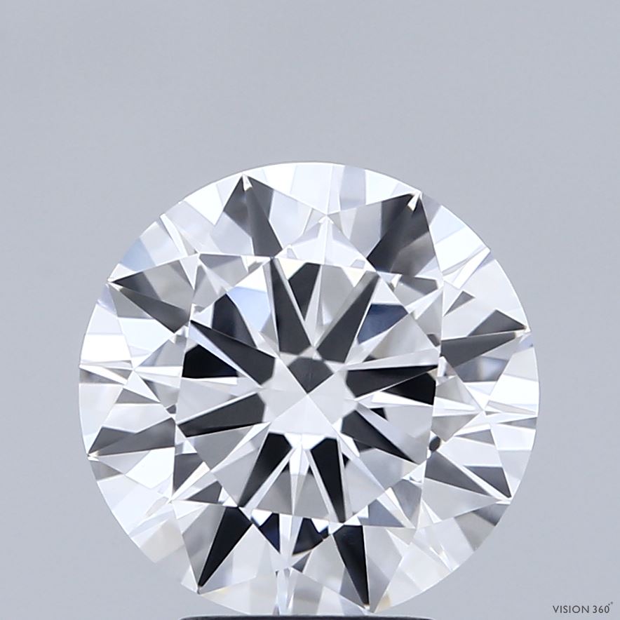 3.50 Carat Round Shaped, Excellent Cut, D Color, VVS2 Clarity, IGI Certified Lab Grown Diamond
