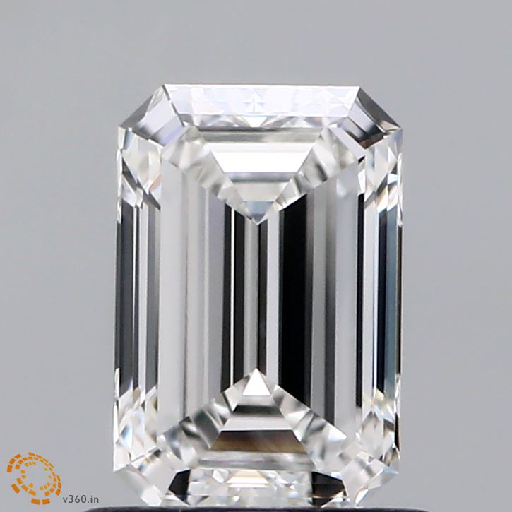 0.90 Carat Emerald Shaped, Excellent Cut, F Color, VS1 Clarity, IGI Certified Lab Grown Diamond