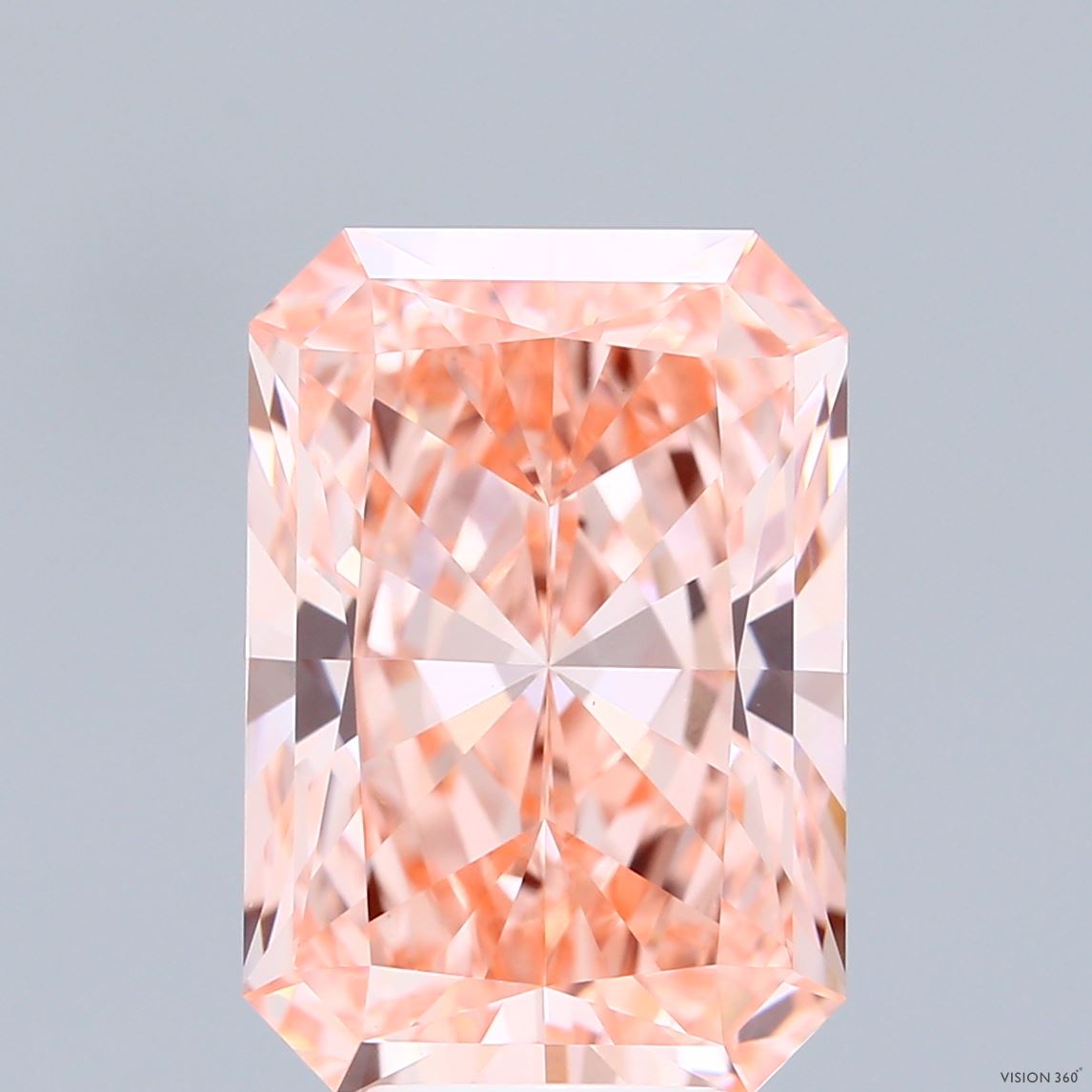 7.33 Carat Radiant Shaped, Ideal Cut, FANCY VIVID PINK Color, VVS2 Clarity, IGI Certified Lab Grown Diamond