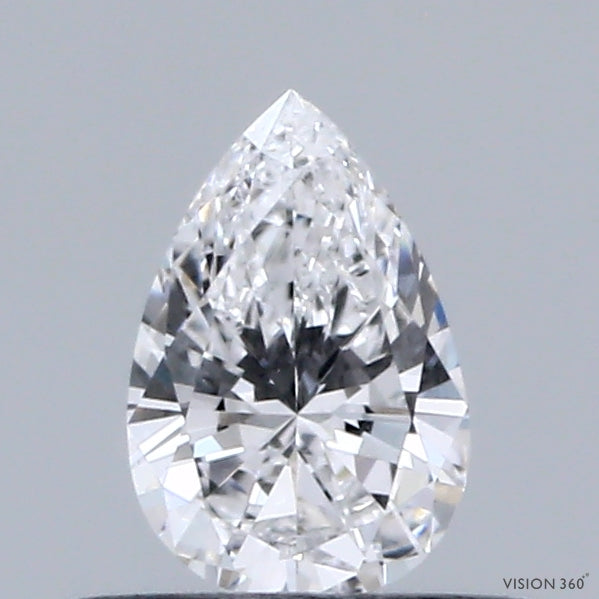 0.35 Carat Pear Shaped, Excellent Cut, D Color, VVS2 Clarity, IGI Certified Lab Grown Diamond