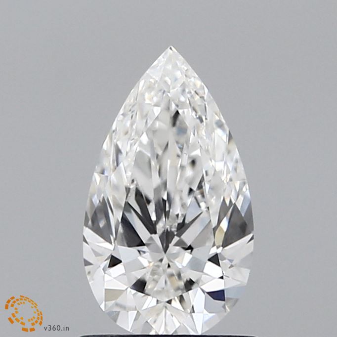 0.93 Carat Pear Shaped, Ideal Cut, F Color, VS1 Clarity, IGI Certified Lab Grown Diamond