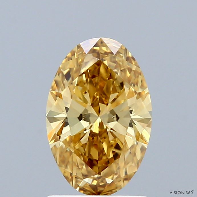 1.12 Carat Oval Shaped, Ideal Cut, FANCY INTENSE YELLOW Color, VS1 Clarity, IGI Certified Lab Grown Diamond