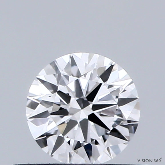 0.38 Carat Round Shaped, Ideal Cut, D Color, VVS2 Clarity, IGI Certified Lab Grown Diamond
