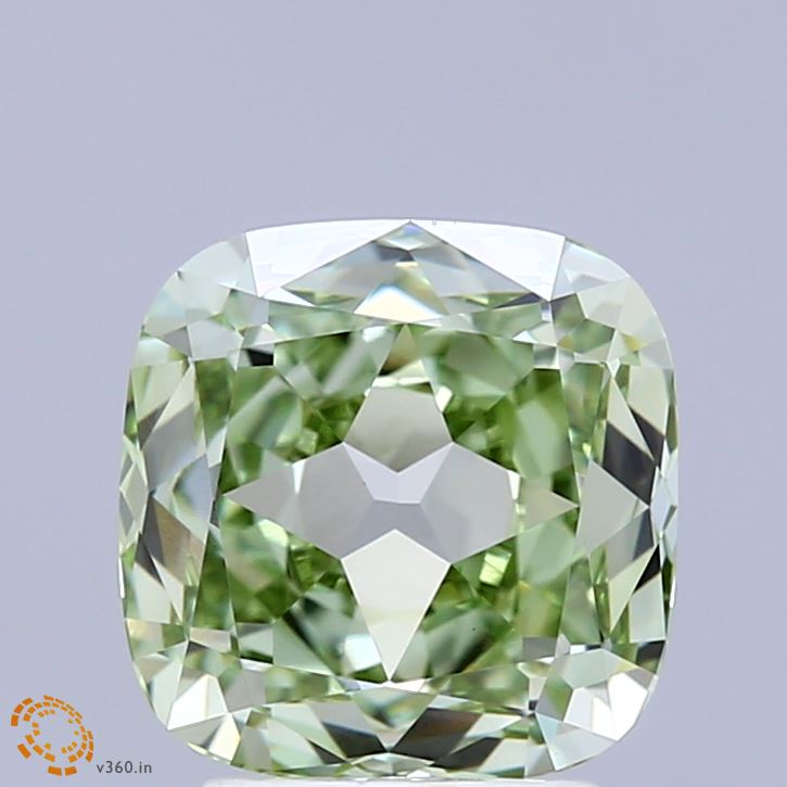 2.78 Carat Cushion Shaped, Very Good Cut, FANCY VIVID GREEN Color, VVS2 Clarity, IGI Certified Lab Grown Diamond