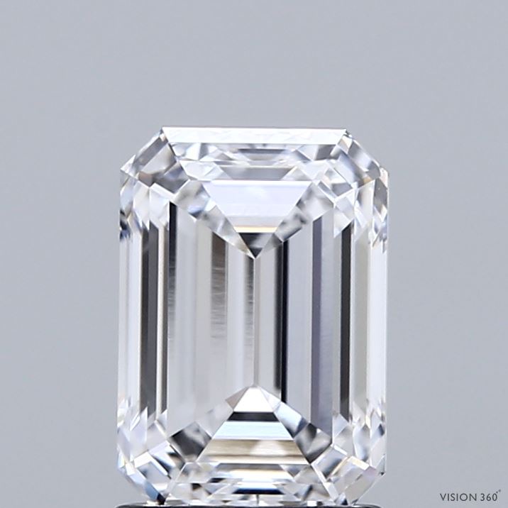 2.03 Carat Emerald Shaped, Ideal Cut, D Color, VVS1 Clarity, IGI Certified Lab Grown Diamond