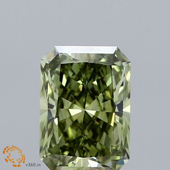 1.01 Carat Radiant Shaped, Ideal Cut, FANCY VIVID GREEN Color, VVS2 Clarity, IGI Certified Lab Grown Diamond