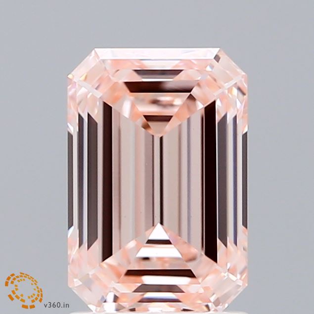 2.09 Carat Emerald Shaped, Ideal Cut, FANCY INTENSE PINK Color, VS1 Clarity, IGI Certified Lab Grown Diamond