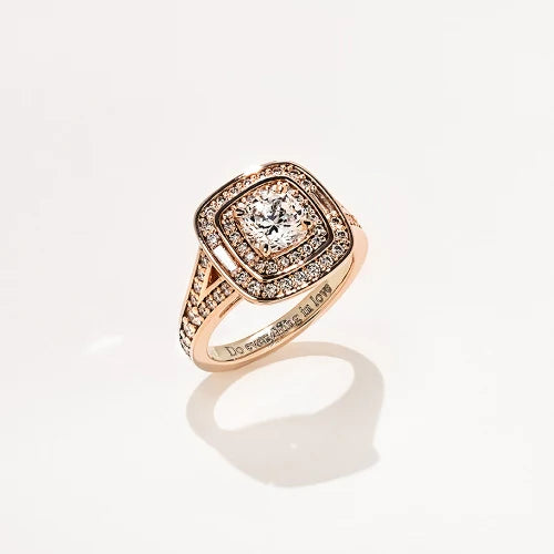 custom vintage style halo engagement ring