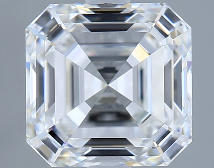 2.10 Carat Asscher Shaped, Ideal Cut, F Color, VVS1 Clarity, GIA Certified Lab Grown Diamond