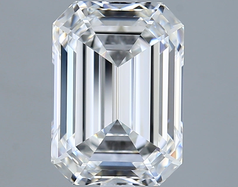 3.01 Carat Emerald Shaped, Ideal Cut, F Color, VVS1 Clarity, GIA Certified Lab Grown Diamond