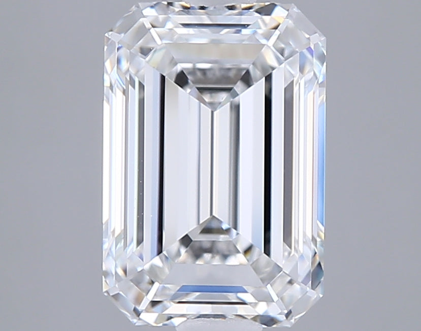 2.51 Carat Emerald Shaped, Ideal Cut, E Color, VVS1 Clarity, GIA Certified Lab Grown Diamond
