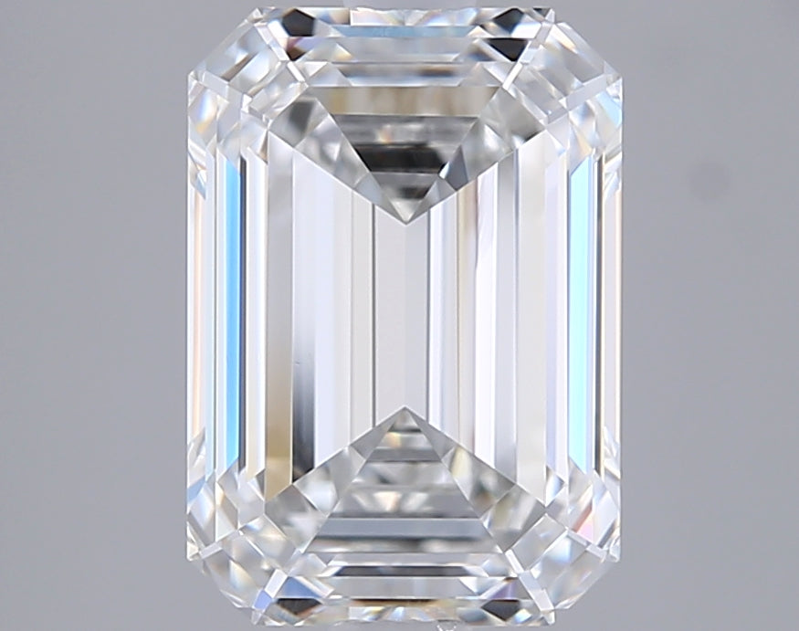 2.78 Carat Emerald Shaped, Ideal Cut, F Color, VVS2 Clarity, GIA Certified Lab Grown Diamond