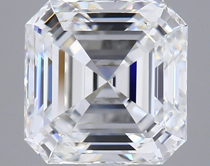 2.57 Carat Asscher Shaped, Ideal Cut, E Color, VVS2 Clarity, GIA Certified Lab Grown Diamond