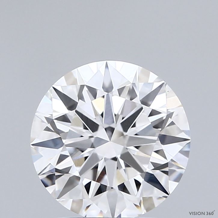 2.01 Carat Round Shaped, Ideal Cut, E Color, VVS2 Clarity, IGI Certified Lab Grown Diamond