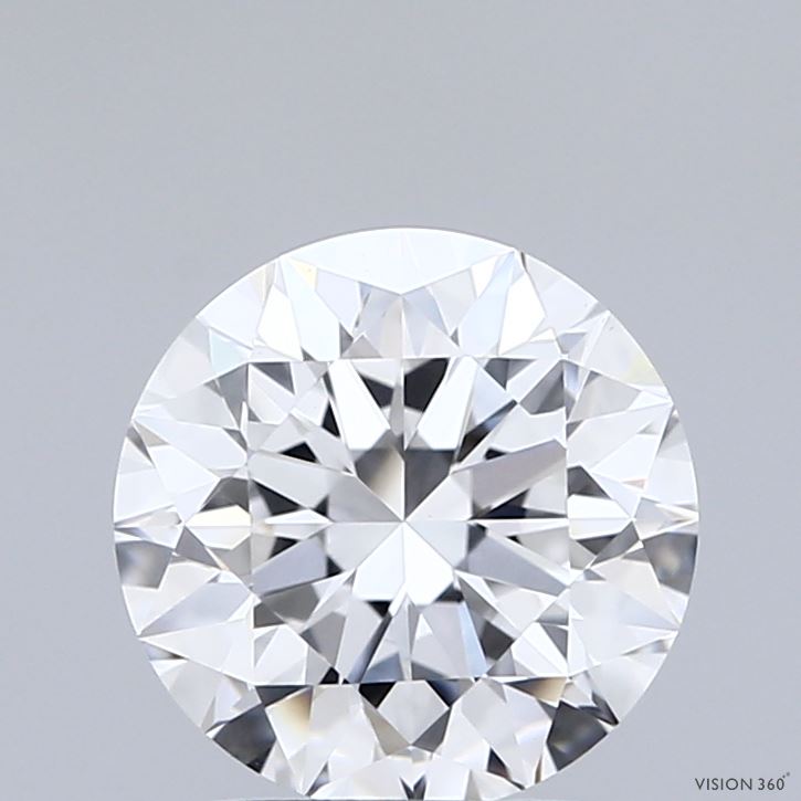 2.03 Carat Round Shaped, Excellent Cut, E Color, VVS2 Clarity, IGI Certified Lab Grown Diamond