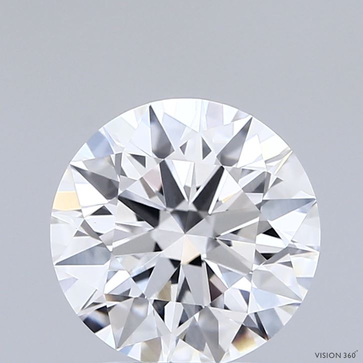 2.04 Carat Round Shaped, Ideal Cut, D Color, VVS2 Clarity, IGI Certified Lab Grown Diamond