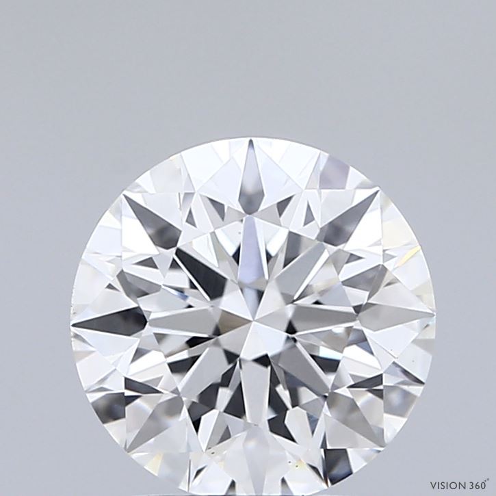 2.02 Carat Round Shaped, Ideal Cut, D Color, VS1 Clarity, IGI Certified Lab Grown Diamond