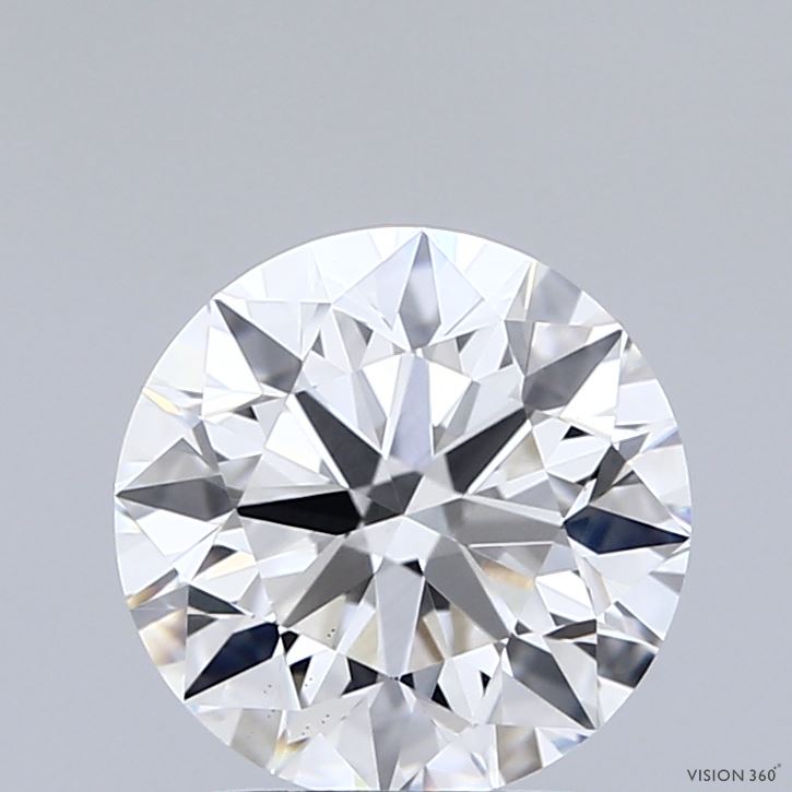 2.01 Carat Round Shaped, Excellent Cut, D Color, VS1 Clarity, IGI Certified Lab Grown Diamond