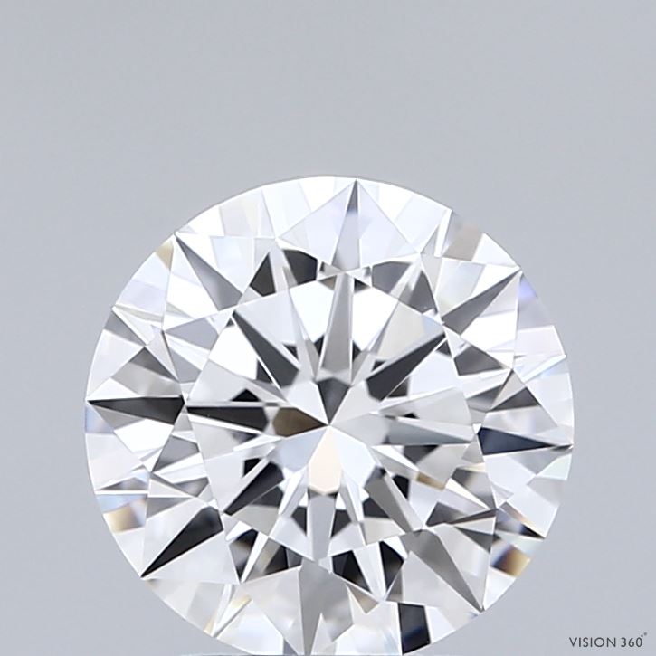 2.01 Carat Round Shaped, Ideal Cut, E Color, VVS2 Clarity, IGI Certified Lab Grown Diamond