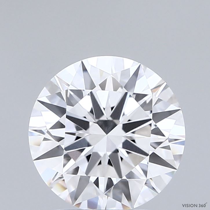 2.05 Carat Round Shaped, Ideal Cut, D Color, VVS2 Clarity, IGI Certified Lab Grown Diamond