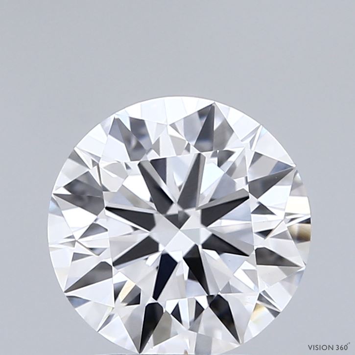 2.01 Carat Round Shaped, Ideal Cut, D Color, VVS2 Clarity, IGI Certified Lab Grown Diamond