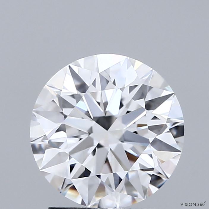 2.02 Carat Round Shaped, Ideal Cut, D Color, VVS2 Clarity, IGI Certified Lab Grown Diamond