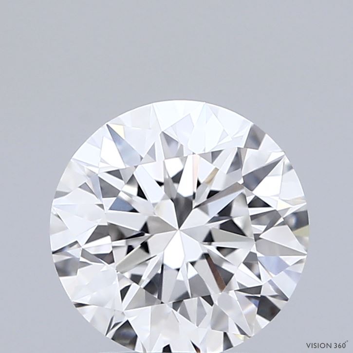 2.01 Carat Round Shaped, Excellent Cut, D Color, VVS2 Clarity, IGI Certified Lab Grown Diamond