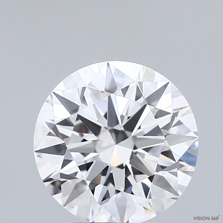 2.03 Carat Round Shaped, Ideal Cut, D Color, VVS2 Clarity, IGI Certified Lab Grown Diamond