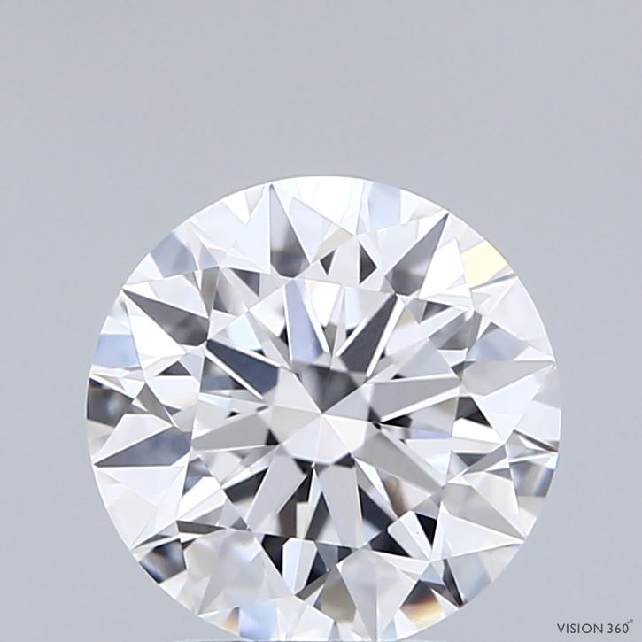 2.05 Carat Round Shaped, Ideal Cut, D Color, VVS2 Clarity, IGI Certified Lab Grown Diamond