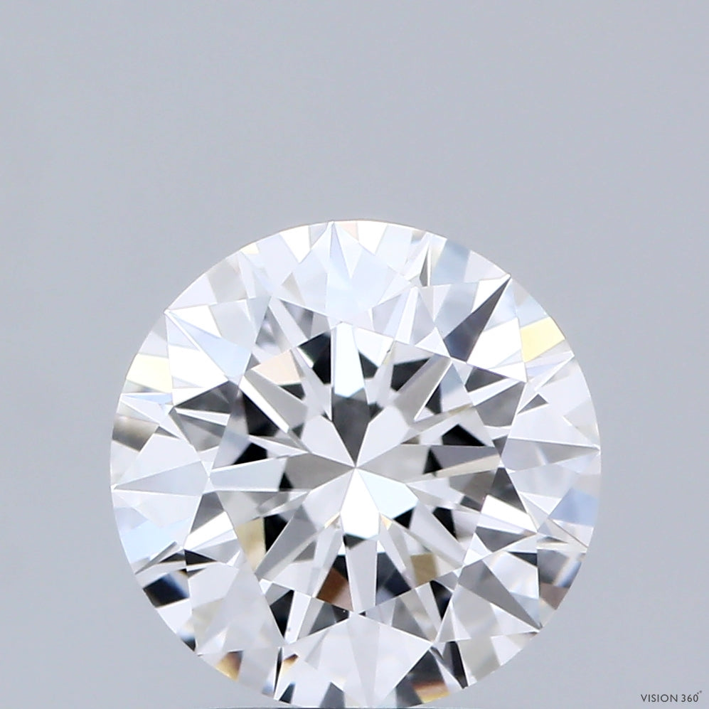 2.00 Carat Round Shaped, Excellent Cut, D Color, VS1 Clarity, IGI Certified Lab Grown Diamond